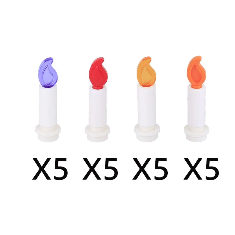 Set  bougies / flammes / buches