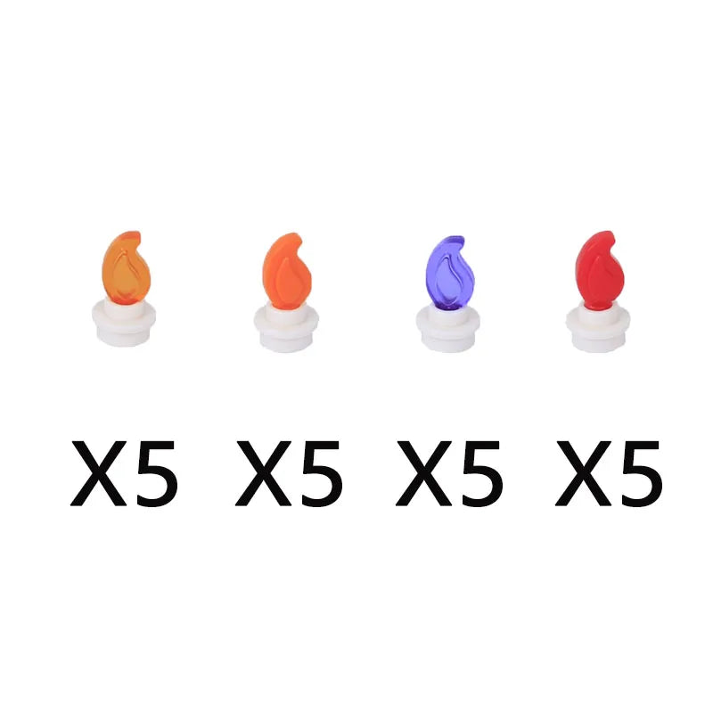 Set  bougies / flammes / buches