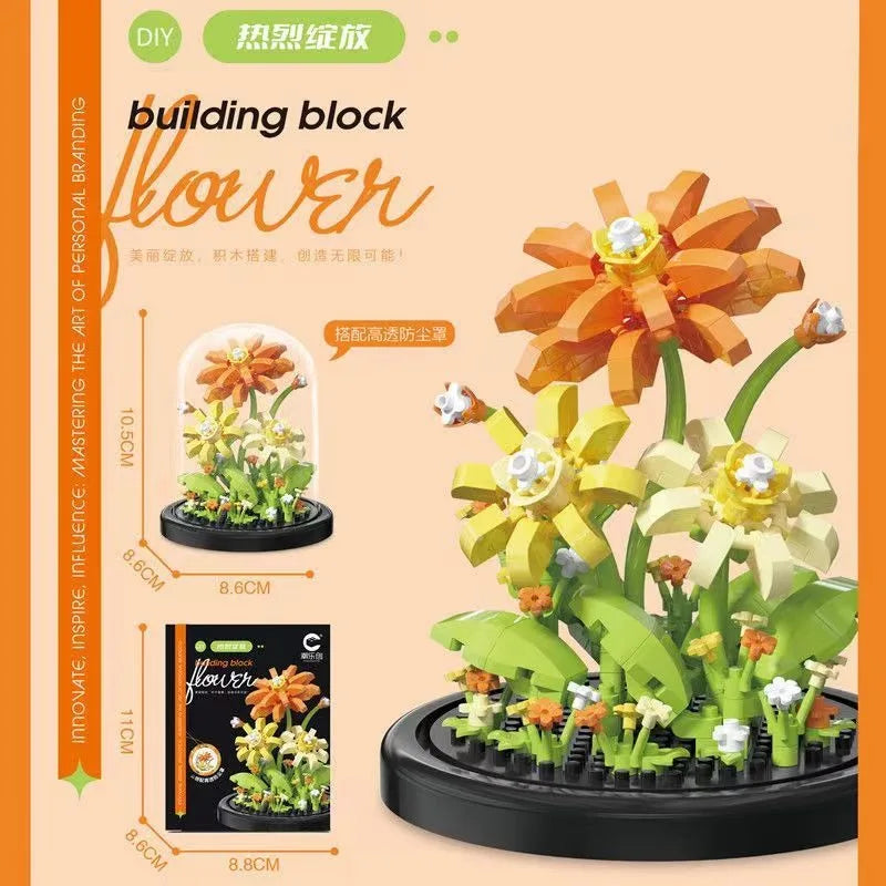 Set Bouquets sous verre