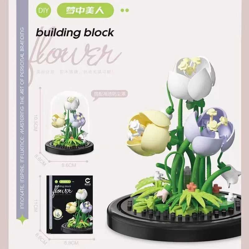 Set Bouquets sous verre