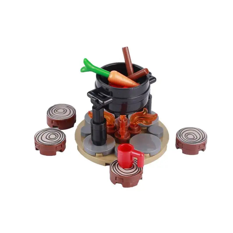 Set  bougies / flammes / buches